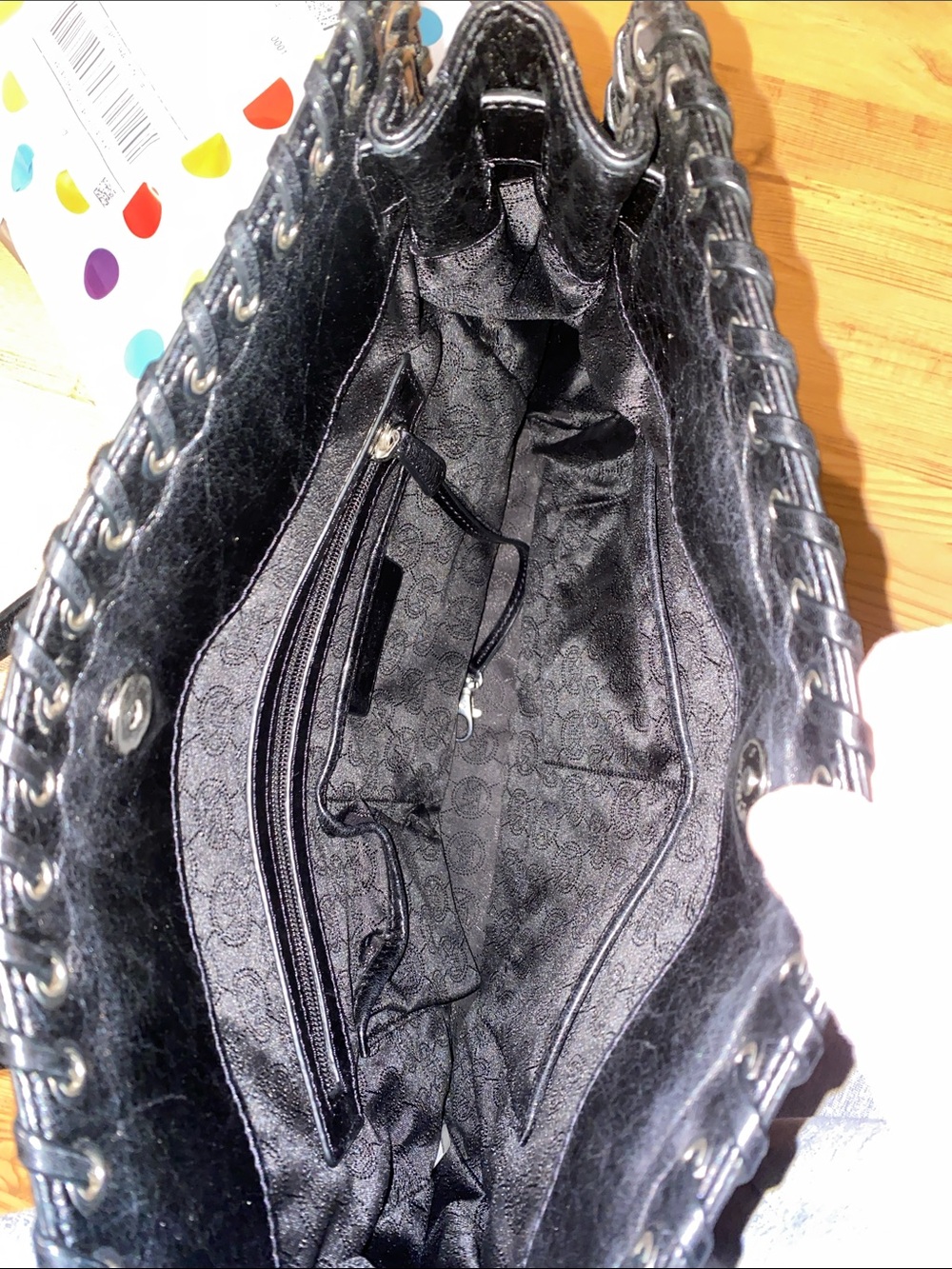 Michael Kors Black Quilted Satchel with Chain-Trim - Picture 4 of 7